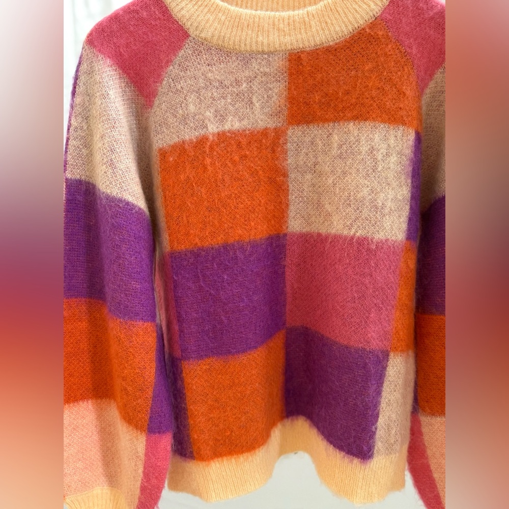 Desigual Jucar Orange Pink Pullover Sweater Size … - image 6